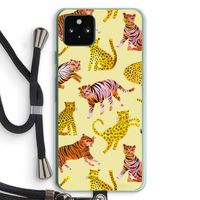 Cute Tigers and Leopards: Pixel 5a 5G Transparant Hoesje met koord