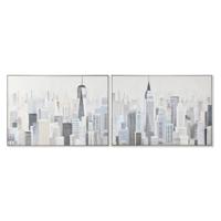 Schilderij Home ESPRIT Stad Loft 122,3 x 4,5 x 82,3 cm (2 Stuks)