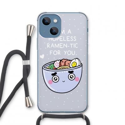 I'm A Hopeless Ramen-Tic For You: iPhone 13 mini Transparant Hoesje met koord