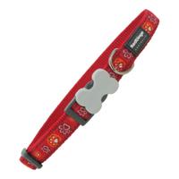 Hondenhalsband Red Dingo Style Rood Pootafdrukken (31-47 cm) (2 x 31-47 cm)