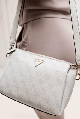 Guess Noelle Compartiment Crossbody Tas Dames Wit - Maat One Size - Kleur: Wit | Soccerfanshop
