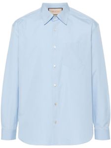 Gucci chemise en popeline à logo brodé - Bleu