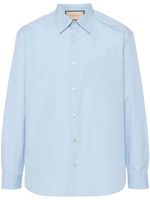 Gucci embroidered-logo poplin shirt - Bleu - thumbnail