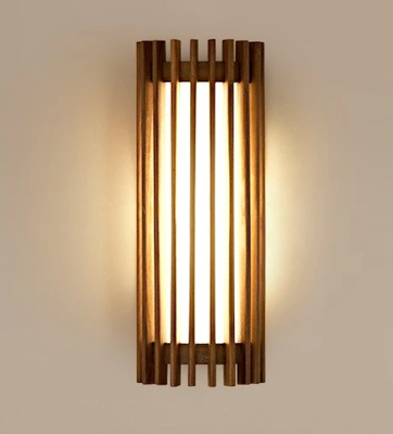 “ZenAura Wabi-Sabi Wandlamp” - Japanse Retro Walnoot LED Wandverlichting