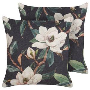 Beliani-ZAHRIYE-Sierkussens set van 2-Zwart-45 x 45 cm-Polyester