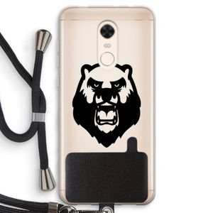 Angry Bear (black): Xiaomi Redmi 5 Transparant Hoesje met koord