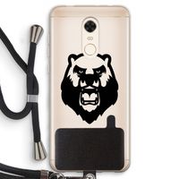 Angry Bear (black): Xiaomi Redmi 5 Transparant Hoesje met koord