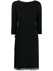 Alberta Ferretti lace-trim silk dress - Noir