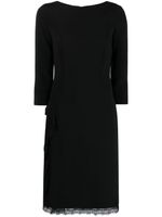 Alberta Ferretti lace-trim silk dress - Noir - thumbnail