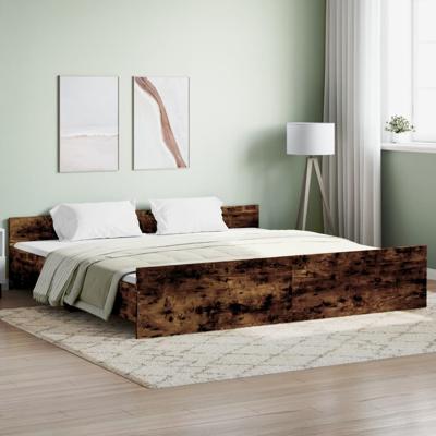 Bedframe met hoofd- en voeteneinde gerookt eiken 180x200 cm