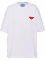 Prada t-shirt à logo triangulaire - Blanc