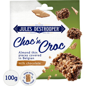 Jules Destrooper Choc&apos;n Croc Milk Chocolate 100 g bij Jumbo