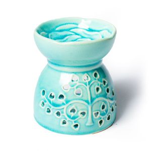 Olieverdamper Levensboom Turquoise Keramiek (11 x 9.5 cm)