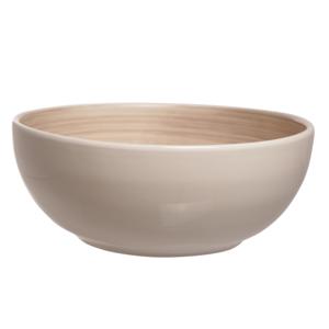 Salade schaal/kom rond Turbolino - beige/bruin -Dia 25 cm - Saladeschalen - Slakom