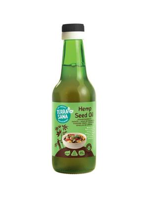 Terrasana Raw hennep olie koudgeperst in glas bio