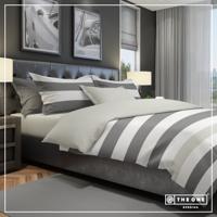 The One Dekbedovertrek Stripe Dark Grey / Light Grey-240x220cm