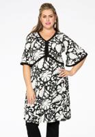 Yoek Tuniek-jurk PAISLEY FLOWER | Wit | Maat 46/48