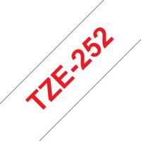 Brother TZE-252 labelprinter-tape Rood op wit - thumbnail