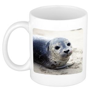 Foto mok zeehond mok / beker 300 ml - Cadeau zeehonden liefhebber