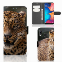 Samsung Galaxy A30 Telefoonhoesje met Pasjes Luipaard - thumbnail