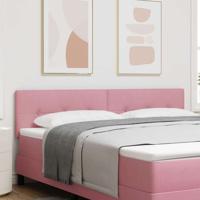 LED Hoofdbord met LED-striplichten Roze 180 cm Polyester