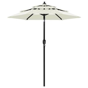 vidaXL Parasol 3-laags met aluminium paal 2 m zandkleurig