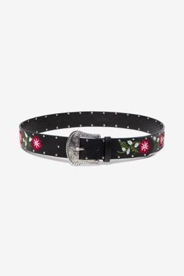 Zwarte riem borduursel Guindilla - BLACK - 85