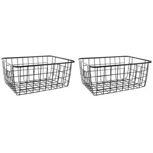 Svenska Living Opbergmand - 8x stuks - zwart - industriële draadmand - 18 x 24 x 10 cm - kastmandje