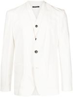 Emporio Armani blazer boutonné à design sans col - Blanc - thumbnail