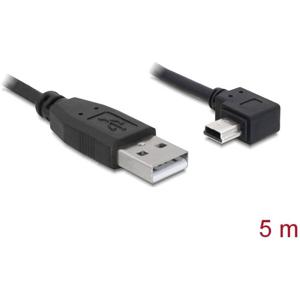 Delock USB-kabel USB 2.0 USB-A stekker, USB-mini-B stekker 5.00 m Zwart 82684