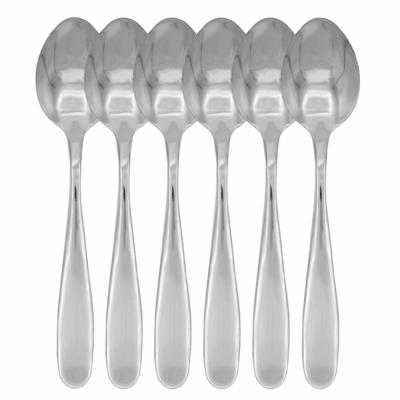Koffielepels - 6x - Zilver - RVS - dessertlepels/theelepels/ijslepels