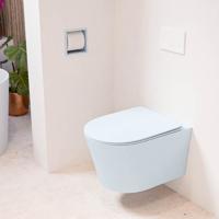 Wandcloset Mondiaz Lavie | Zonder spoelrand | Incl.Toiletzitting-Clay | Keramiek | Clay (licht grijs)