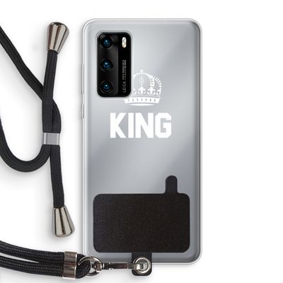 King zwart: Huawei P40 Transparant Hoesje met koord