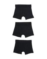 HEMA Kinder boxers katoen/stretch - 3 stuks zwart (zwart)