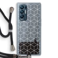 Zwart-witte kubussen: Oppo Find X3 Neo Transparant Hoesje met koord