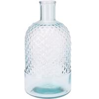 H&S Collection Bloemenvaas Salerno - Gerecycled glas - transparant - D12 x H23 cm