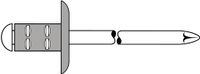 Gesipa Blindklinknagel | klinknagelschacht d x l 4 x 17 mm K12 | aluminium / staal | 500 stuks - 1433837 1433837