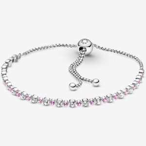 Pandora 599377C02 Armband Sliding Sparkling zilver-zirconia zilverkleurig-wit-roze 23 cm