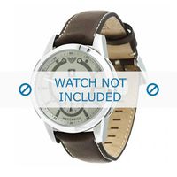 Armani horlogeband AR4601 Leder Bruin 20mm + wit stiksel - thumbnail