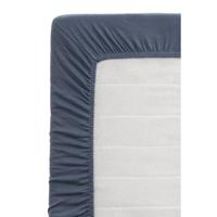 Leen Bakker - Hoeslaken - Donker - 160x200 Cm - Jersey - Blauw
