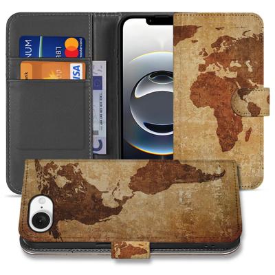 iPhone 16e | Flip Cover | Wereldkaart iPhone 16e | Flip Cover | Wereldkaart