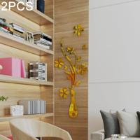 2 PC's creatieve 3D vaas stijl Mirror DIY muur Sticker Set maat: 40*60cm(Gold) 2 PC's creatieve 3D vaas stijl Mirror DIY muur Sticker Set maat: 40*60cm(Gold)