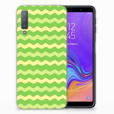 Samsung Galaxy A7 (2018) | TPU bumper | Waves Green