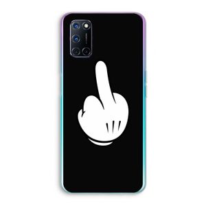Middle finger black: Oppo A72 Transparant Hoesje