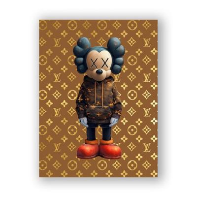 Glasschilderij - Louis Vuitton beer - 60 x 80 cm