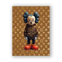 Glasschilderij - Louis Vuitton beer - 60 x 80 cm