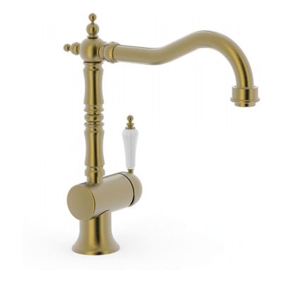 Keukenkraan Tres Clasic | Opbouw | 360° Draaibaar | Mengkraan | 1-hendel | Vintage | Messing mat
