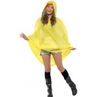 Party regenponcho - gele badeend - dames - carnaval outfit - thumbnail