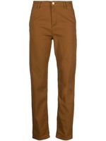 Carhartt WIP pantalon droit à patch logo - Marron