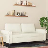 Tweezitsbank 140 cm fluweel crmekleurig